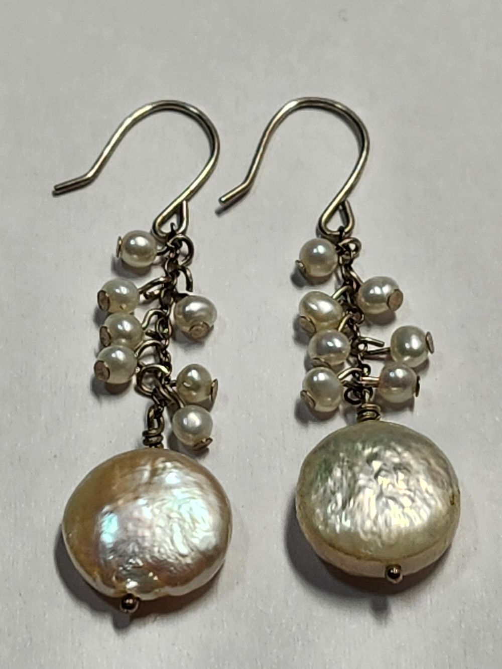 Sterling Silver Pearl Drop Dangle Earrings 925